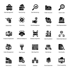 Data Management Glyph Icons Pack