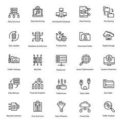 Big Data Line Icons Pack