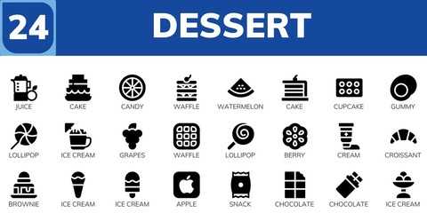 dessert icon set