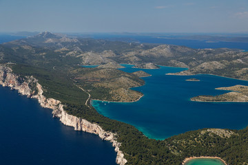 Obraz premium Aerial view of Telašćica Nature Park