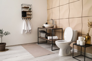 Interior of clean modern bathroom
