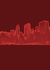 Fototapeta premium Red city illustration