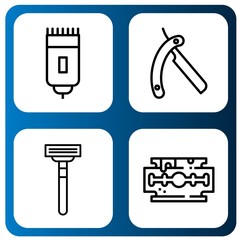 Set of shaver icons such as Shaver, Shaving razor, Razor blade , shaver