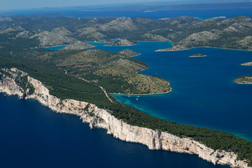 Obraz premium Aerial view of Telašćica Nature Park