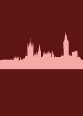 Obraz premium Abstract London skyline with illustration