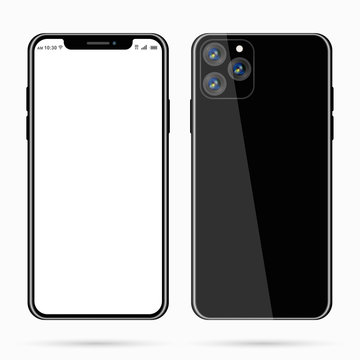 Smartphone mockup isolated on white background