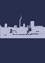 Obraz premium Blue city wallpaper