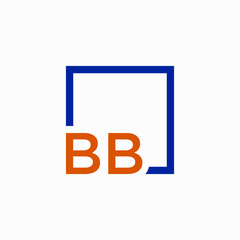 Letter BB Logo design with square frame line art. business consulting concept. studio,room,group icon. Suitable for business, consulting group company. - vector