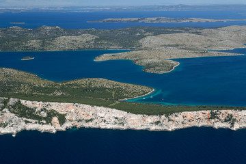 Obraz premium Aerial view of Telašćica Nature Park