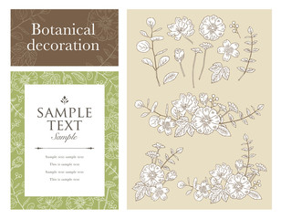 ナチュラルなボタニカル装飾セット