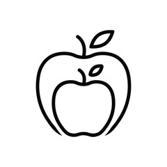 Black line icon for apple 