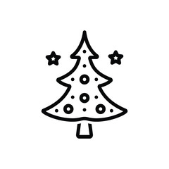 Black line icon for christmas tree