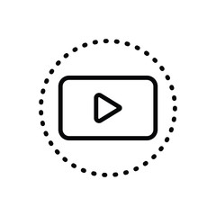 Black line icon for play media