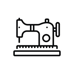 Black line icon for sewing machine 