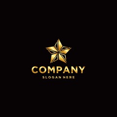 Obraz premium Star gold logo design modern template