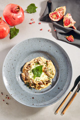 Classic Russian beef stroganoff or beef stroganov