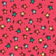 Seamless vector pattern with stars. Bright, colorful background for kids products.