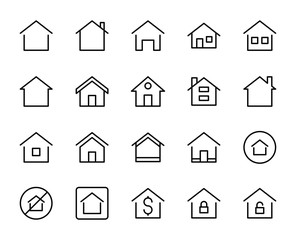 House line icon set. Collection of vector symbol in trendy flat style on white background. Web sings for design.