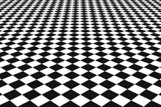 abstract geometric black and white grid floor pattern background.