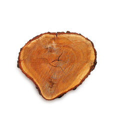 Stump wooden texture isolated on white background. This has clipping path.   
