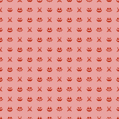 Pumpkin faces Halloween pattern