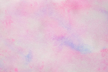 abstract pink watercolor background, tender, pastel, magenta splashes, drops, smudges. Artistic background with paper texture.