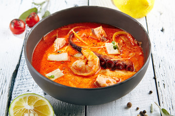 Traditional Thai Tom Yam Kung Soup