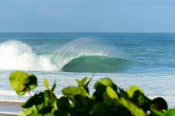 perfect wave at banzai pipeline in hawaii north shore of oahu