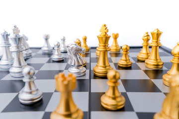 chess board game in competition play, Ideas business success concept