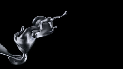 Splash fluid. 3d illustration, 3d rendering.