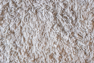 Close up white fur texture or carpet for background