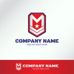 Fototapeta premium Military Army Logo Template with letter 