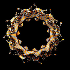Splash fluid. 3d illustration, 3d rendering.