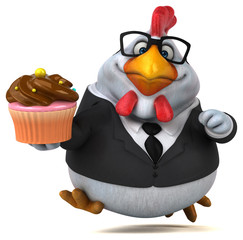 Fun chicken - 3D Illustration