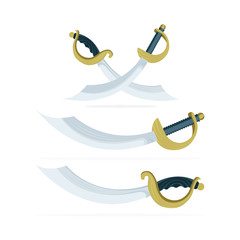 Swords. Different swords and sabers vector illustrations. Part of set.