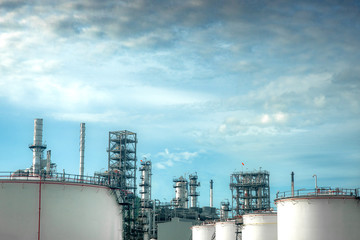 Obraz premium Industrial oil and gas refinery plant zone. -image