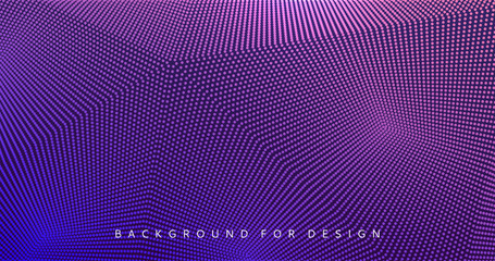 Abstract background. Technology style. 3d network design with particles. Vector illustration. Cover design template. Can be used for advertising, marketing, presentation.