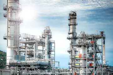 Industrial oil and gas refinery plant zone. -image