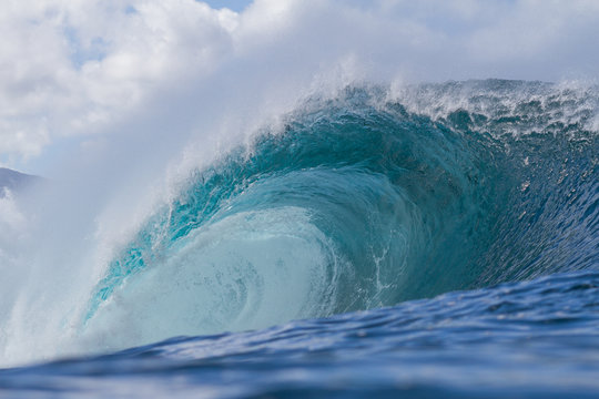 huge wave breaking  at pipeline beach