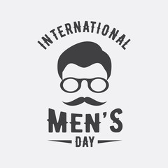 International men day or father day vector emblem on the white background