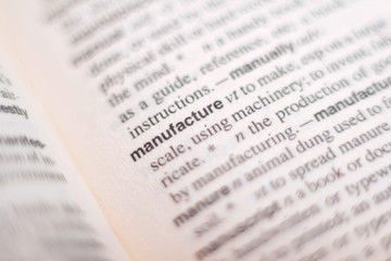 A definition of the work Manufacture in dictionary