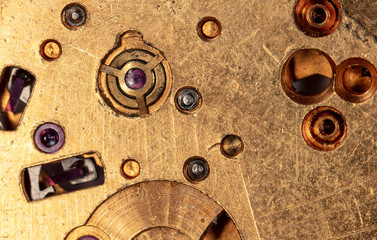 clockwork vintage mechanical watch, high resolution and detail