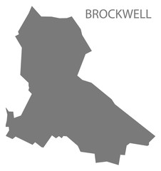 Brockwell grey ward map of Chesterfield district in East Midlands England UK