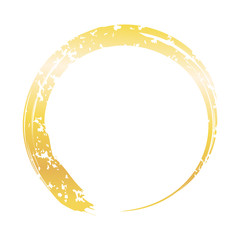 筆の円　ひび　金	