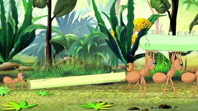 Ants amicably build an anthill