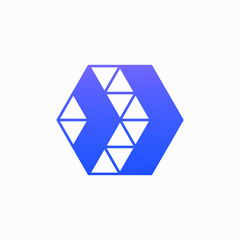 Up Arrow hexagon abstract logo design. Delivery icon. Web, Digital, Marketing, Network icon. construction concept. -vector