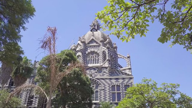 Beautiful steady 4k shot of Plaza Botero and Palace Uribe in Medellin