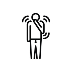 Black line icon for nervous 