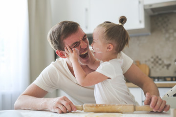 Caucasian dad and daughter with down syndrome