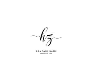 HZ Initial letter logo template vector